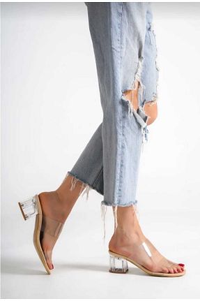 دمپائی بژ زنانه چرم مصنوعی oliviashoes - کد 829424689