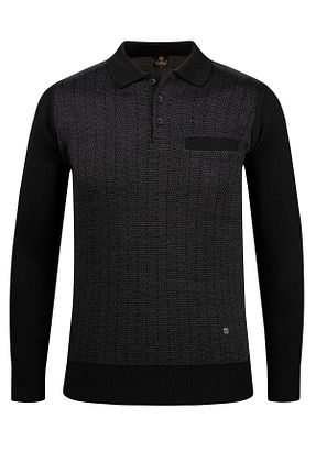 پلیور مشکی مردانه طرح دار Çizgi Triko - کد 859033810