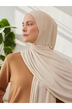 روسری سفید پنبه پلی استر Femple Modest - کد 838257000