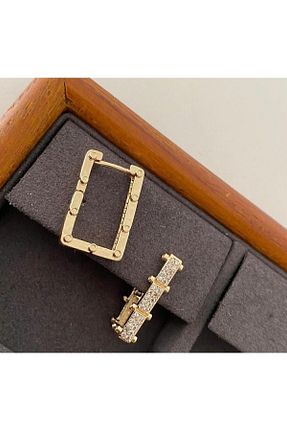 گوشواره استیل (فولاد) طلائی زنانه استیل (فولاد) Bubbleatelier - کد 838769690