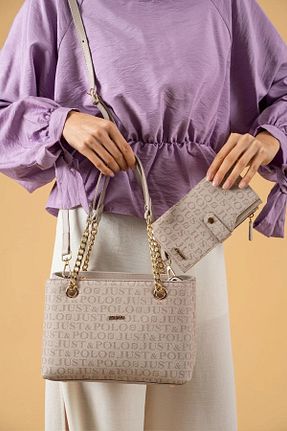 کیف دستی طوسی زنانه سایز متوسط Just Polo - کد 859107942