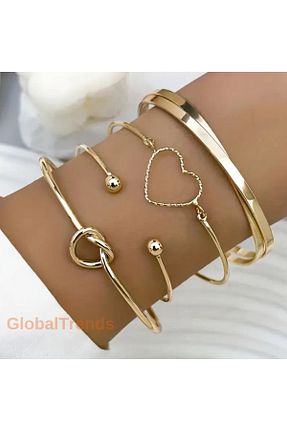 دستبند جواهر طلائی زنانه روکش طلا GlobalTrends - کد 858279491