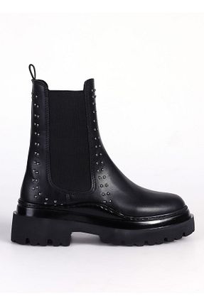بوت / نیم بوت مشکی زنانه پاشنه تخت Fabrika - کد 858624469