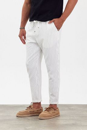 شلوار سفید مردانه الاستین İLKCET MODA - کد 856389753
