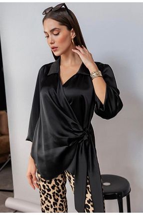 بلوز مشکی زنانه ساده OVAO - کد 780339588