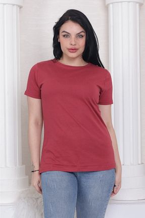 تیشرت زرشکی زنانه Relaxed Tight Lady - کد 743970335