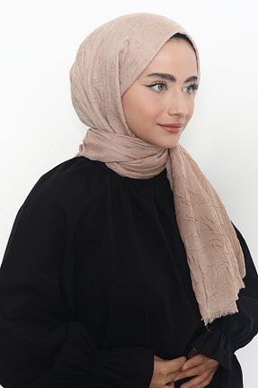 شال قهوه ای زنانه پنبه ای Mizge Scarf - کد 802564383