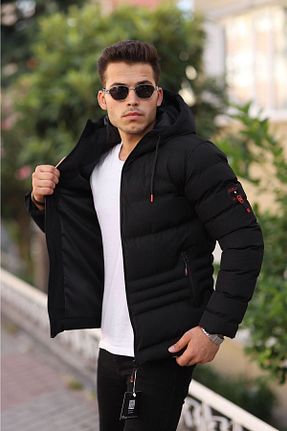 کاپشن مشکی مردانه رگولار Boymen - کد 343066091