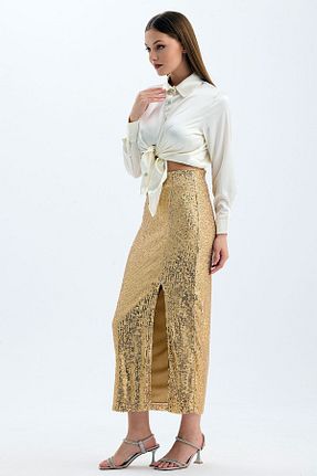 دامن زرد زنانه لیکرا Sense - کد 834736228