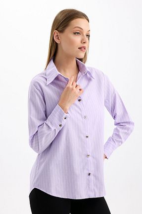 پیراهن بنفش زنانه سایز بزرگ Sense - کد 834727792