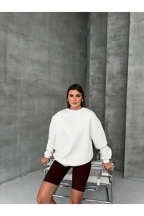 سوئیشرت سفید زنانه ساده Gts - کد 858241407