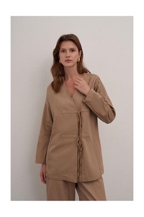 ست بالاتنه و پائین تنه حجاب بژ زنانه رگولار FUSHYA - کد 859015429
