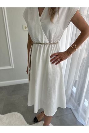 لباس سفید زنانه بافتنی Butik - کد 847483208