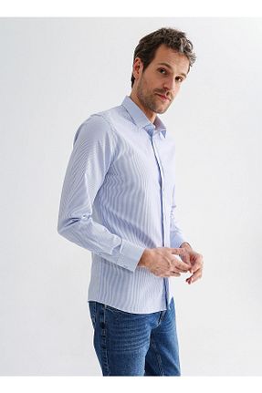 پیراهن آبی مردانه رگولار Fabrika - کد 646393744