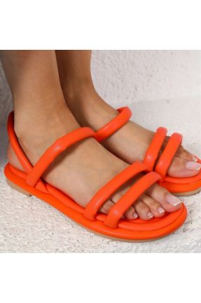صندل نارنجی زنانه پاشنه تخت SOLDOY - کد 833272942