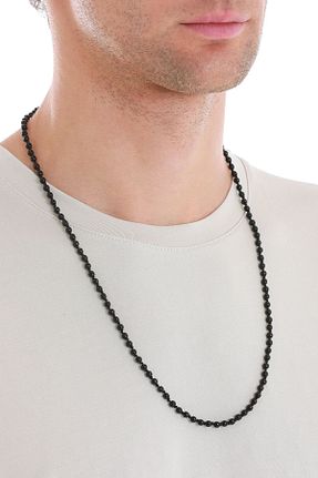 گردنبند جواهر مشکی مردانه استیل ضد زنگ Hatemoğlu - کد 858956802