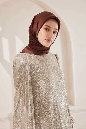 روسری قهوه ای پلی استر Cardion - کد 356809170