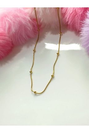 گردنبند استیل ( فولاد ) طلائی زنانه استیل ضد زنگ ilvesa shop - کد 858991473