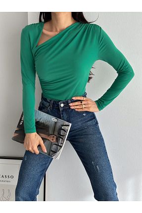 بلوز سبز زنانه ساده QUTTA - کد 777747529