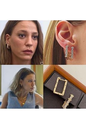 گوشواره استیل (فولاد) طلائی زنانه استیل (فولاد) Bubbleatelier - کد 838769690