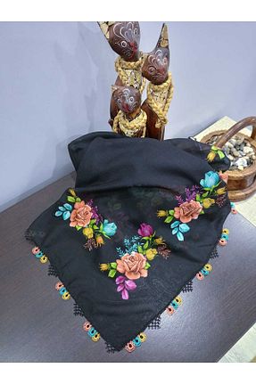دستمال گردن مشکی زنانه پنبه ای İyisini İstersen - کد 859104660