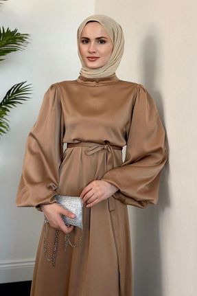 لباس حجاب قهوه ای زنانه 3/4 Boy MERVEN AKYÜZ - کد 875803251