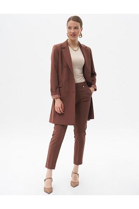 کت حجاب قهوه ای زنانه رگولار Kayra - کد 839647507