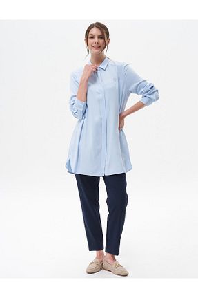 تونیک حجاب آبی زنانه بافتنی Kayra - کد 839617449