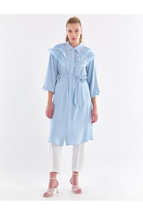 تونیک حجاب آبی زنانه پلی استر Kayra - کد 771584097