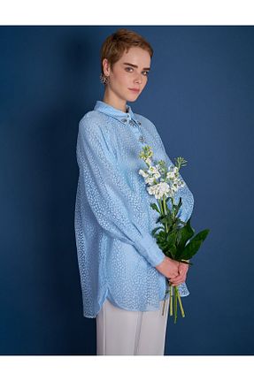 تونیک حجاب آبی زنانه بافتنی Kayra - کد 823193637