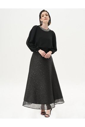 دامن مشکی زنانه پارچه Kayra - کد 839242474