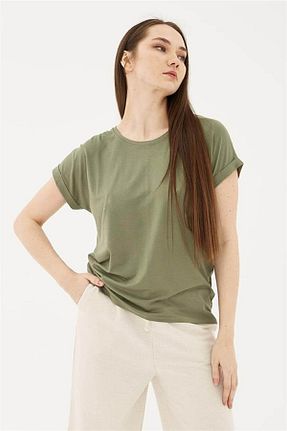 بلوز خاکی زنانه ساده Fashion Friends - کد 684775679