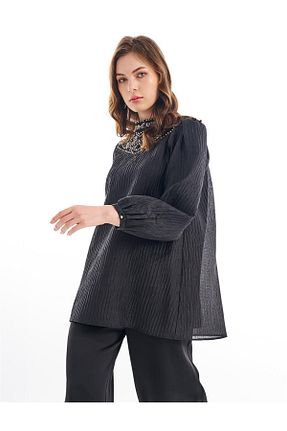 بلوز مشکی زنانه ساده Kayra - کد 808225748