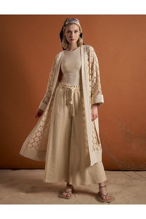 شلوار بژ زنانه پنبه ای Kayra - کد 826406790