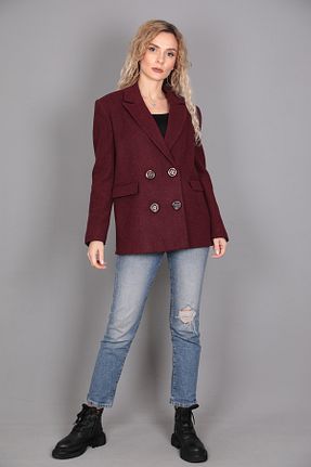 کت زرشکی زنانه اورسایز ÖNDER ÖZSOY - کد 810227032
