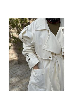 ترنچکت حجاب سفید زنانه بدون آستر OllaCollection - کد 858939729