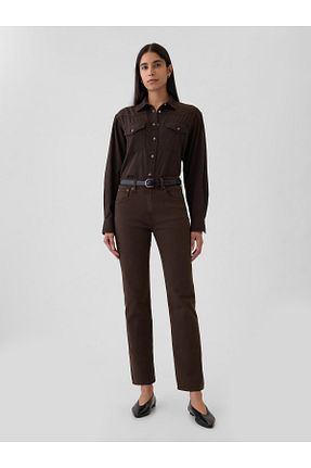 شلوار جین قهوه ای زنانه پاچه ساده GAP - کد 852776760