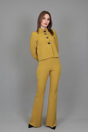 کت و شلوار سبز زنانه یقه کتی ÖNDER ÖZSOY - کد 246547033