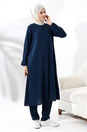 لباس حجاب سرمه ای زنانه اورسایز ihvanonline - کد 767078268