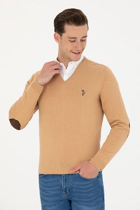 پلیور قهوه ای مردانه ساده U.S. Polo Assn. - کد 839407785