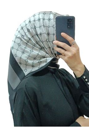 روسری زرد کرپ ساتن ابریشم Aker - کد 858943664