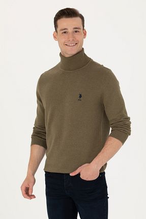 پلیور خاکی مردانه ساده U.S. Polo Assn. - کد 840039835