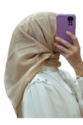 شال قهوه ای زنانه پلی استر pramit - کد 858946656