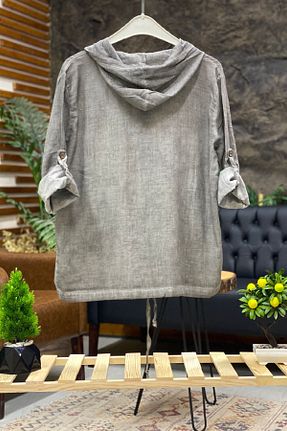 پیراهن طوسی زنانه گشاد sahnemoda - کد 679814312