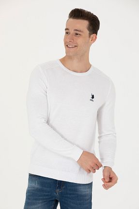 پلیور سفید مردانه ساده U.S. Polo Assn. - کد 779968371