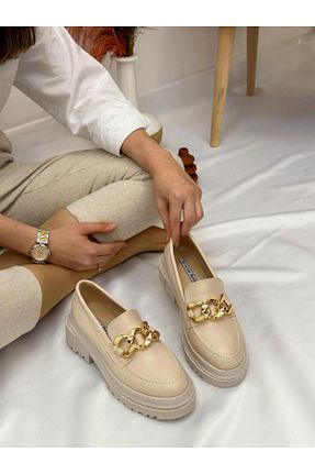 کفش لوفر بژ زنانه جیر ERVANIN BUTİĞİ - کد 786034796