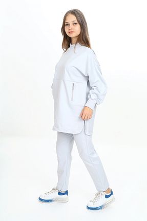 ست گرمکن طوسی بچه گانه پاچه کش دار HayKids - کد 858976488