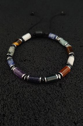 دستبند جواهر رنگی زنانه سنگ طبیعی Seven Art Jewelry - کد 798774836