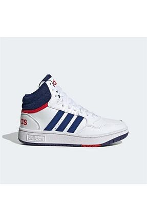 کفش بسکتبال سفید بچه گانه چرم مصنوعی adidas - کد 601799274