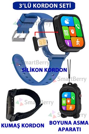 دستبند هوشمند بچه گانه سرمه ای Smartberry - کد 854897999